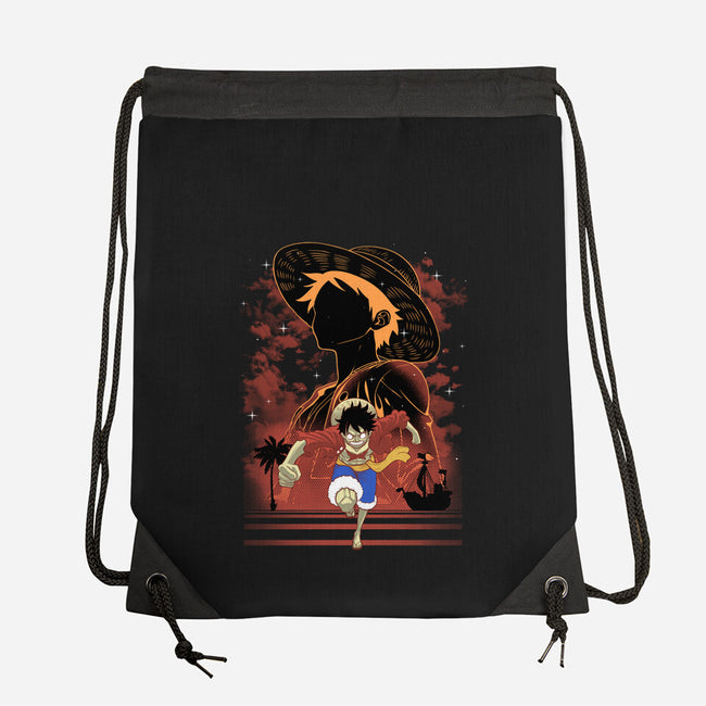 Rubber Pirate Shadow Lineart-None-Drawstring-Bag-Astrobot Invention