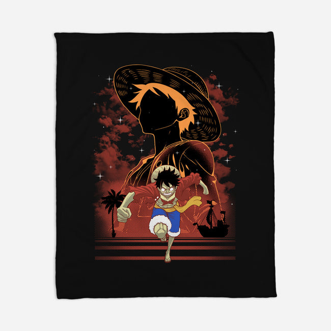 Rubber Pirate Shadow Lineart-None-Fleece-Blanket-Astrobot Invention