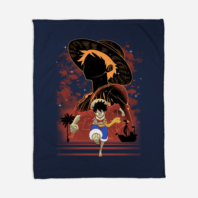 Rubber Pirate Shadow Lineart-None-Fleece-Blanket-Astrobot Invention