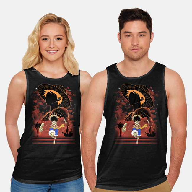 Rubber Pirate Shadow Lineart-Unisex-Basic-Tank-Astrobot Invention