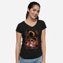 Rubber Pirate Shadow Lineart-Womens-V-Neck-Tee-Astrobot Invention