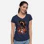 Rubber Pirate Shadow Lineart-Womens-V-Neck-Tee-Astrobot Invention