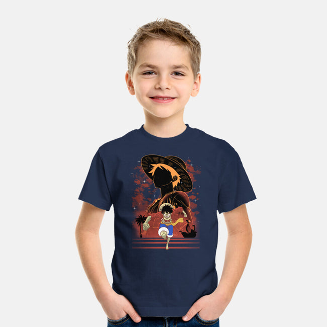 Rubber Pirate Shadow Lineart-Youth-Basic-Tee-Astrobot Invention
