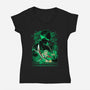 Iron Ronin Shadow Lineart-Womens-V-Neck-Tee-Astrobot Invention