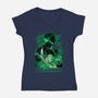 Iron Ronin Shadow Lineart-Womens-V-Neck-Tee-Astrobot Invention