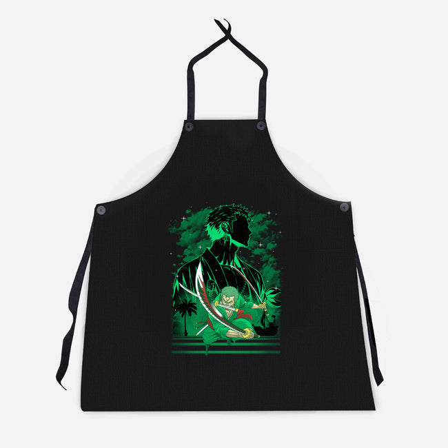 Iron Ronin Shadow Lineart-Unisex-Kitchen-Apron-Astrobot Invention