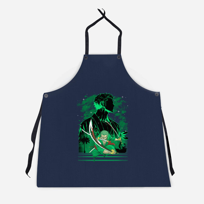 Iron Ronin Shadow Lineart-Unisex-Kitchen-Apron-Astrobot Invention