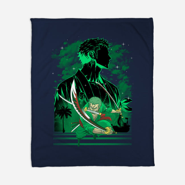 Iron Ronin Shadow Lineart-None-Fleece-Blanket-Astrobot Invention