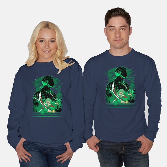 Iron Ronin Shadow Lineart-Unisex-Crew Neck-Sweatshirt-Astrobot Invention