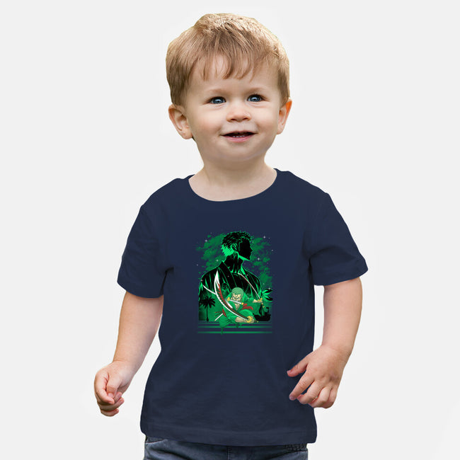 Iron Ronin Shadow Lineart-Baby-Basic-Tee-Astrobot Invention