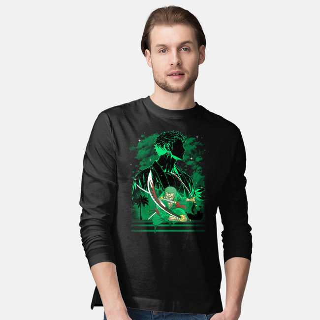 Iron Ronin Shadow Lineart-Mens-Long Sleeved-Tee-Astrobot Invention