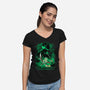 Iron Ronin Shadow Lineart-Womens-V-Neck-Tee-Astrobot Invention
