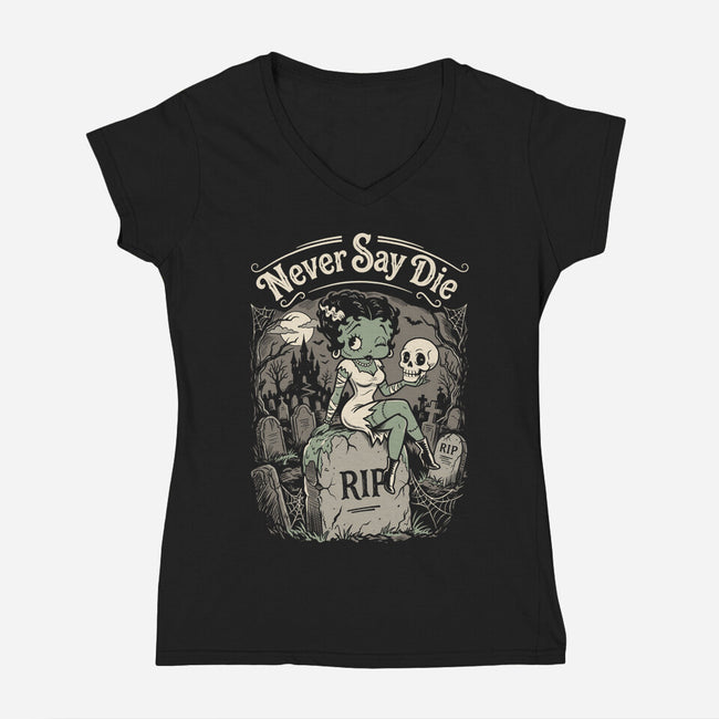 Pinup Bride-Womens-V-Neck-Tee-P1yu5h