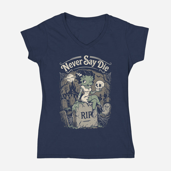 Pinup Bride-Womens-V-Neck-Tee-P1yu5h