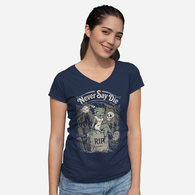 Pinup Bride-Womens-V-Neck-Tee-P1yu5h