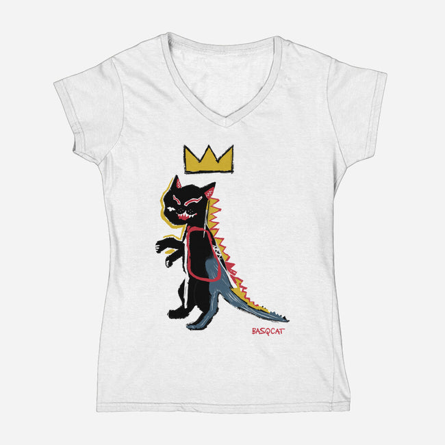 BasqCat-Womens-V-Neck-Tee-vp021