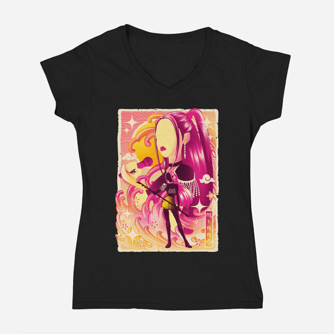 Musha-e Black Sheep-Womens-V-Neck-Tee-hypertwenty
