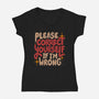 Correct Yourself If I'm Wrong-Womens-V-Neck-Tee-koalastudio
