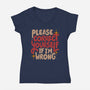 Correct Yourself If I'm Wrong-Womens-V-Neck-Tee-koalastudio