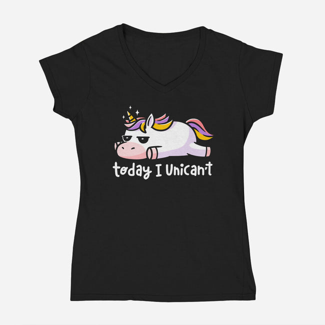 Unican’t-Womens-V-Neck-Tee-eduely
