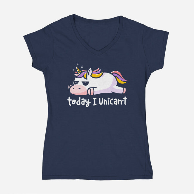 Unican’t-Womens-V-Neck-Tee-eduely