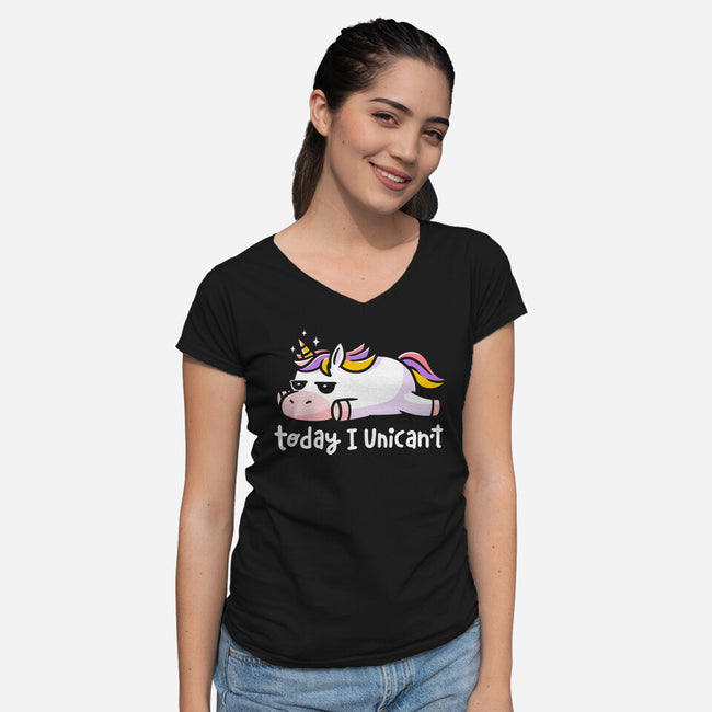 Unican’t-Womens-V-Neck-Tee-eduely