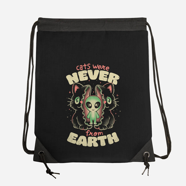 Cats Were Never From Earth-None-Drawstring-Bag-eduely