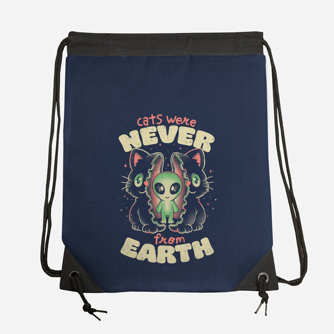 Cats Were Never From Earth-None-Drawstring-Bag-eduely