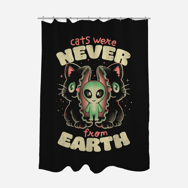 Cats Were Never From Earth-None-Polyester-Shower Curtain-eduely
