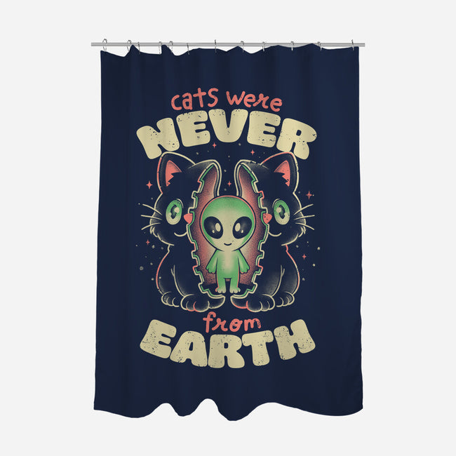 Cats Were Never From Earth-None-Polyester-Shower Curtain-eduely