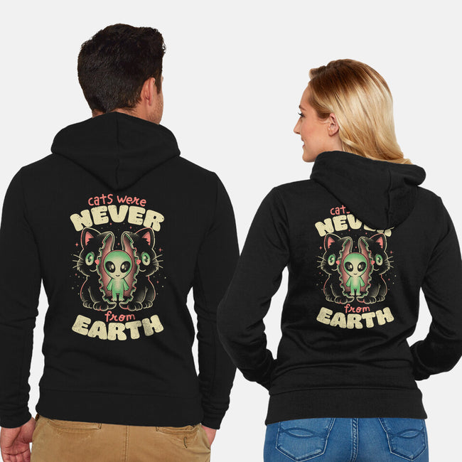 Cats Were Never From Earth-Unisex-Zip-Up-Sweatshirt-eduely