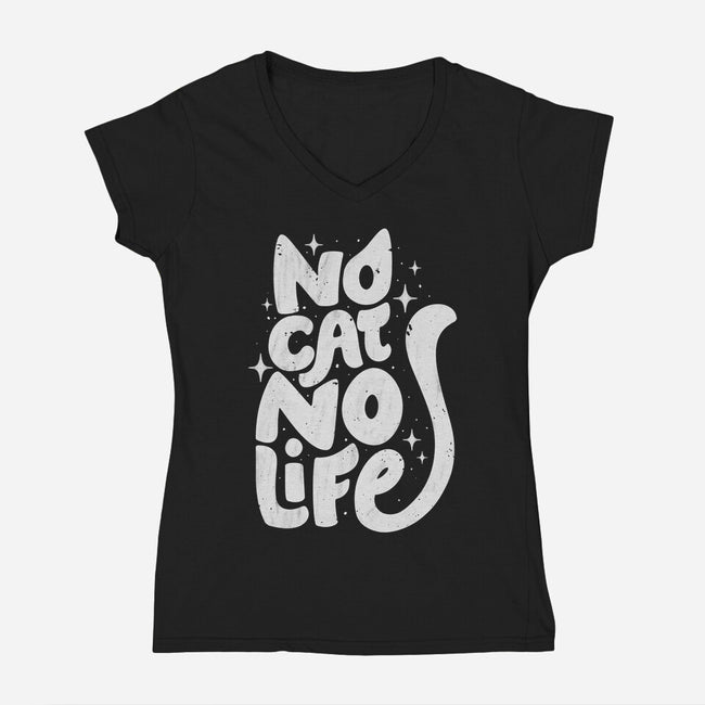 No Cat No Life-Womens-V-Neck-Tee-koalastudio