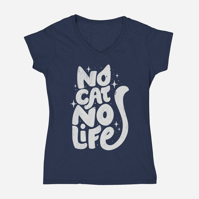 No Cat No Life-Womens-V-Neck-Tee-koalastudio