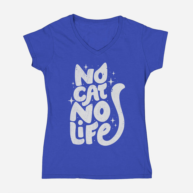 No Cat No Life-Womens-V-Neck-Tee-koalastudio