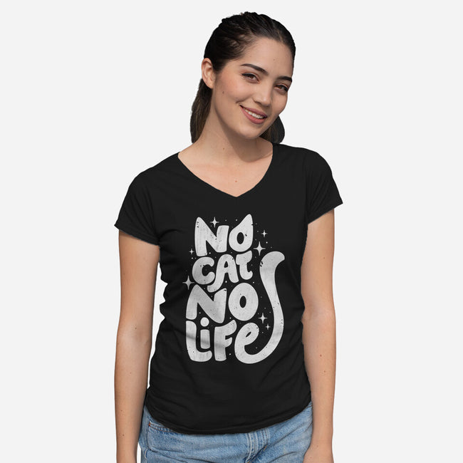 No Cat No Life-Womens-V-Neck-Tee-koalastudio