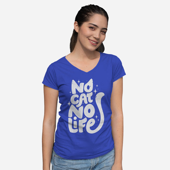 No Cat No Life-Womens-V-Neck-Tee-koalastudio