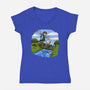 Dunk And Egg-Womens-V-Neck-Tee-Paul Simic