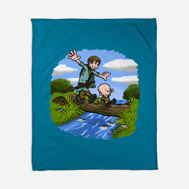 Dunk And Egg-None-Fleece-Blanket-Paul Simic