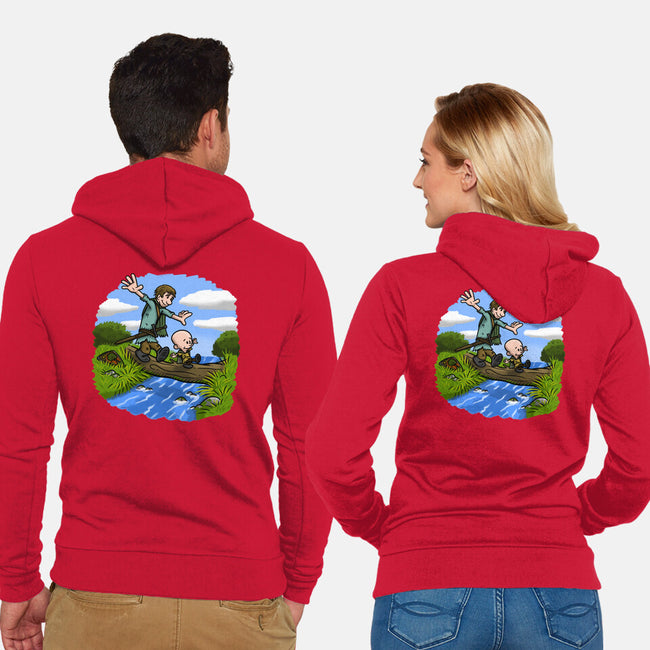 Dunk And Egg-Unisex-Zip-Up-Sweatshirt-Paul Simic
