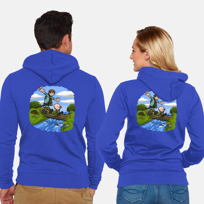 Dunk And Egg-Unisex-Zip-Up-Sweatshirt-Paul Simic