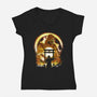 The Hell Ninja-Womens-V-Neck-Tee-dandingeroz
