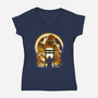 The Hell Ninja-Womens-V-Neck-Tee-dandingeroz