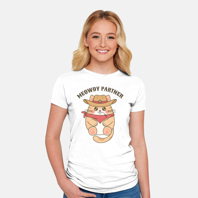 Meowdy Partner-Womens-Fitted-Tee-robyriker