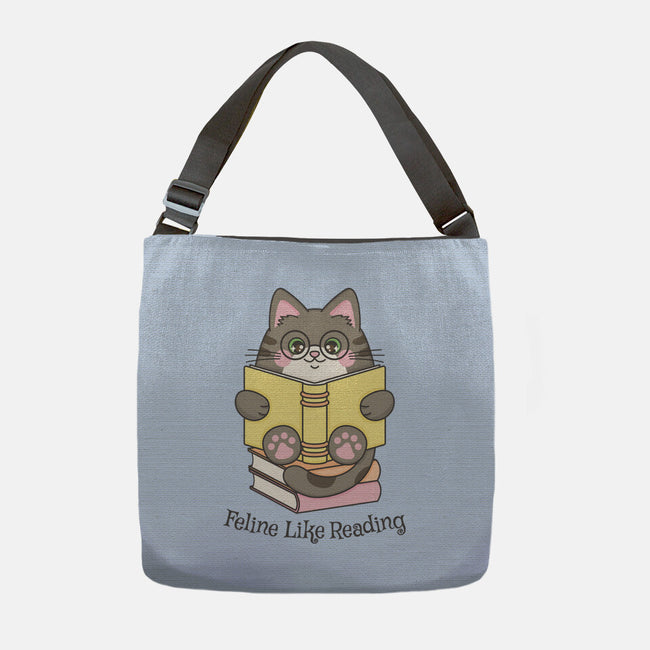 Feline Like Reading-None-Adjustable Tote-Bag-robyriker