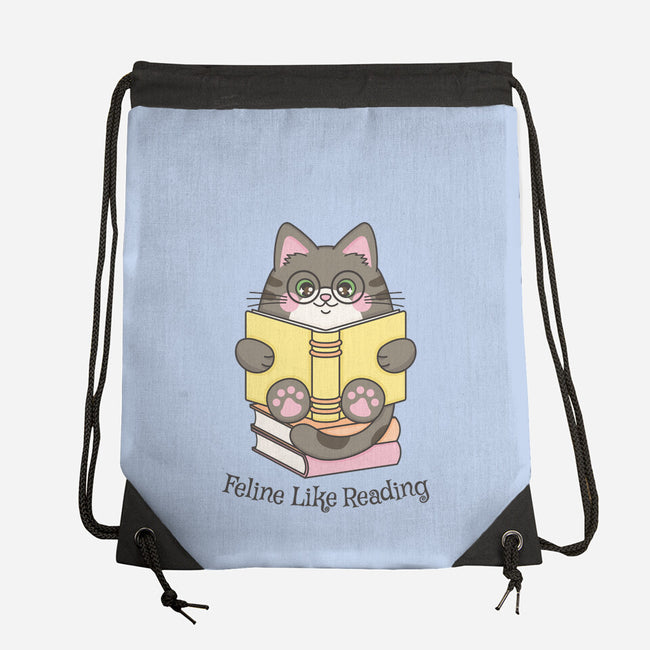 Feline Like Reading-None-Drawstring-Bag-robyriker