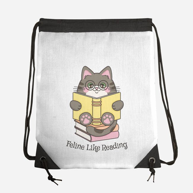 Feline Like Reading-None-Drawstring-Bag-robyriker