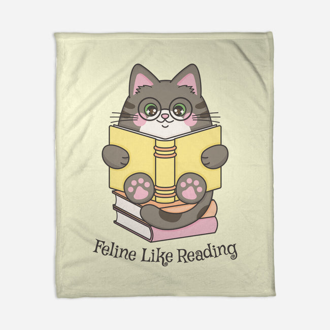 Feline Like Reading-None-Fleece-Blanket-robyriker