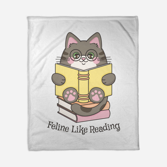 Feline Like Reading-None-Fleece-Blanket-robyriker
