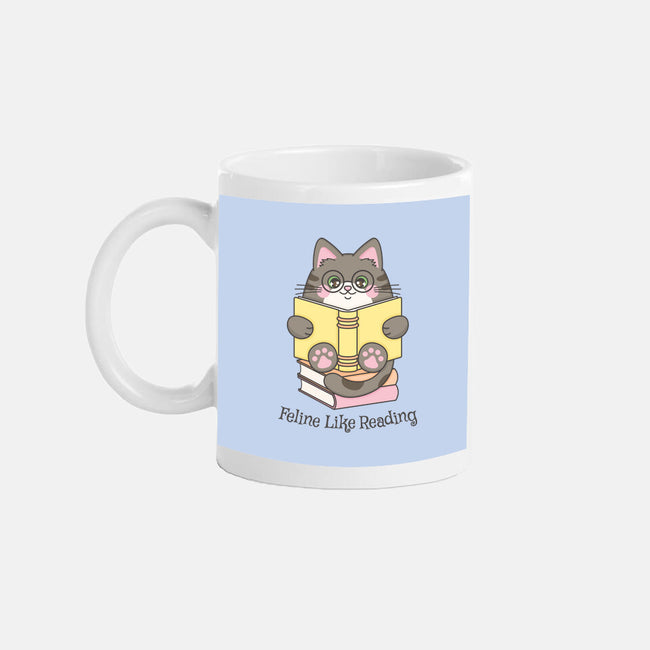 Feline Like Reading-None-Mug-Drinkware-robyriker