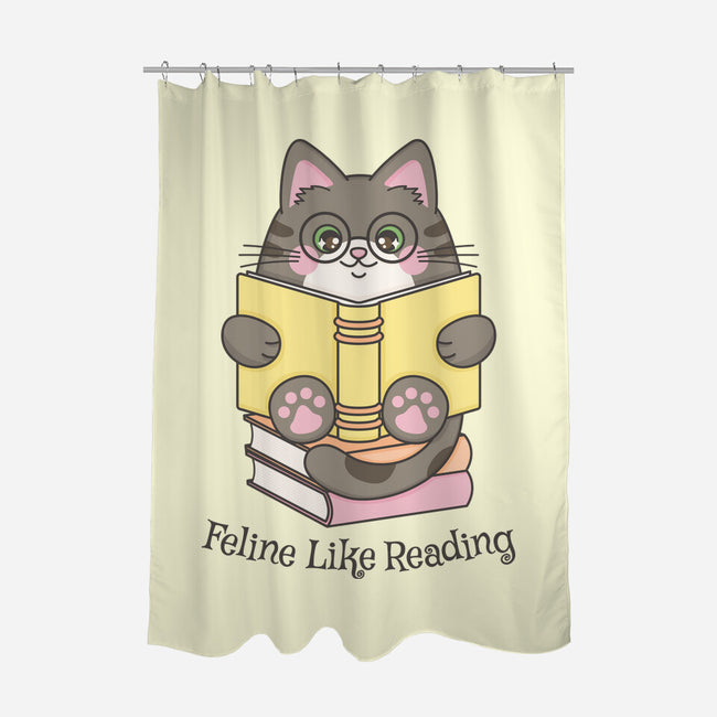 Feline Like Reading-None-Polyester-Shower Curtain-robyriker